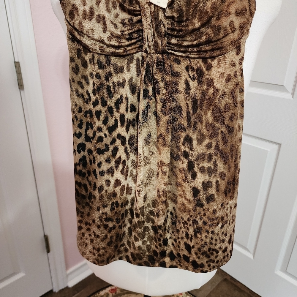 Guess Brown Leopard Print Tank Top